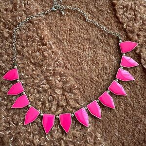Hot pink enamel design necklace